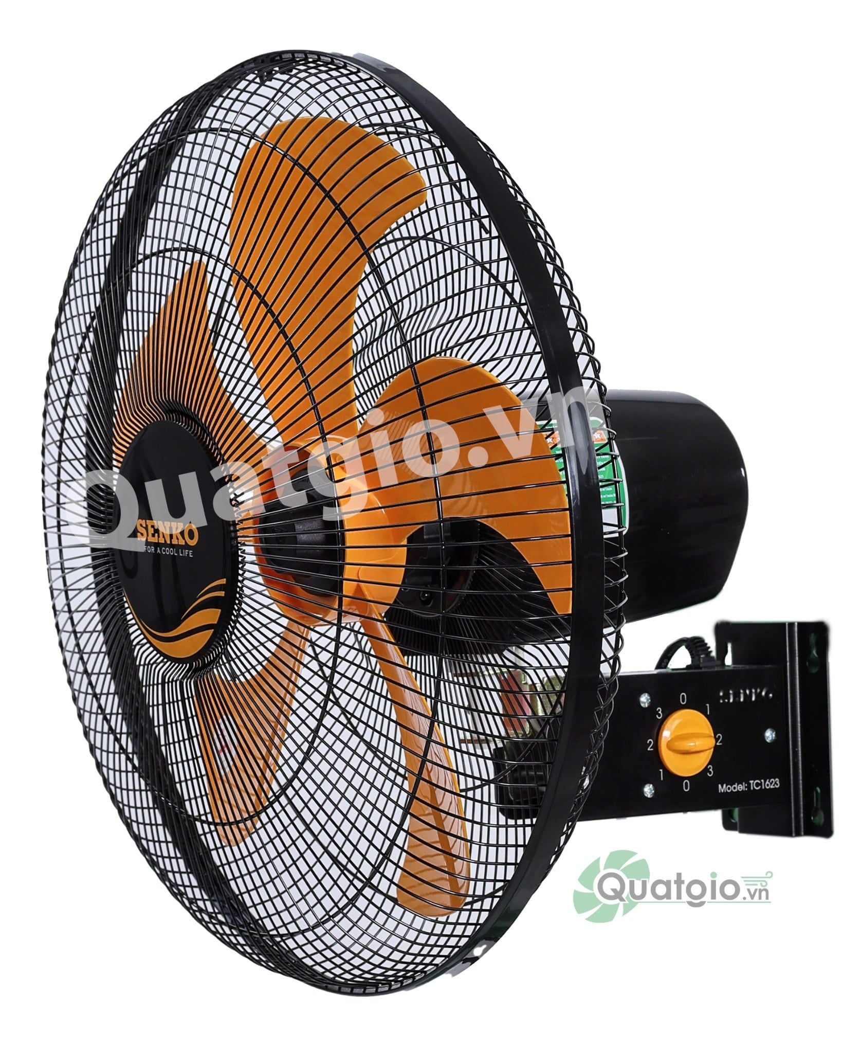 [ New 2026 ] Quạt treo Senko TC1623 - 60W - 2 Dây giật (Đen cam/Kem nâu)