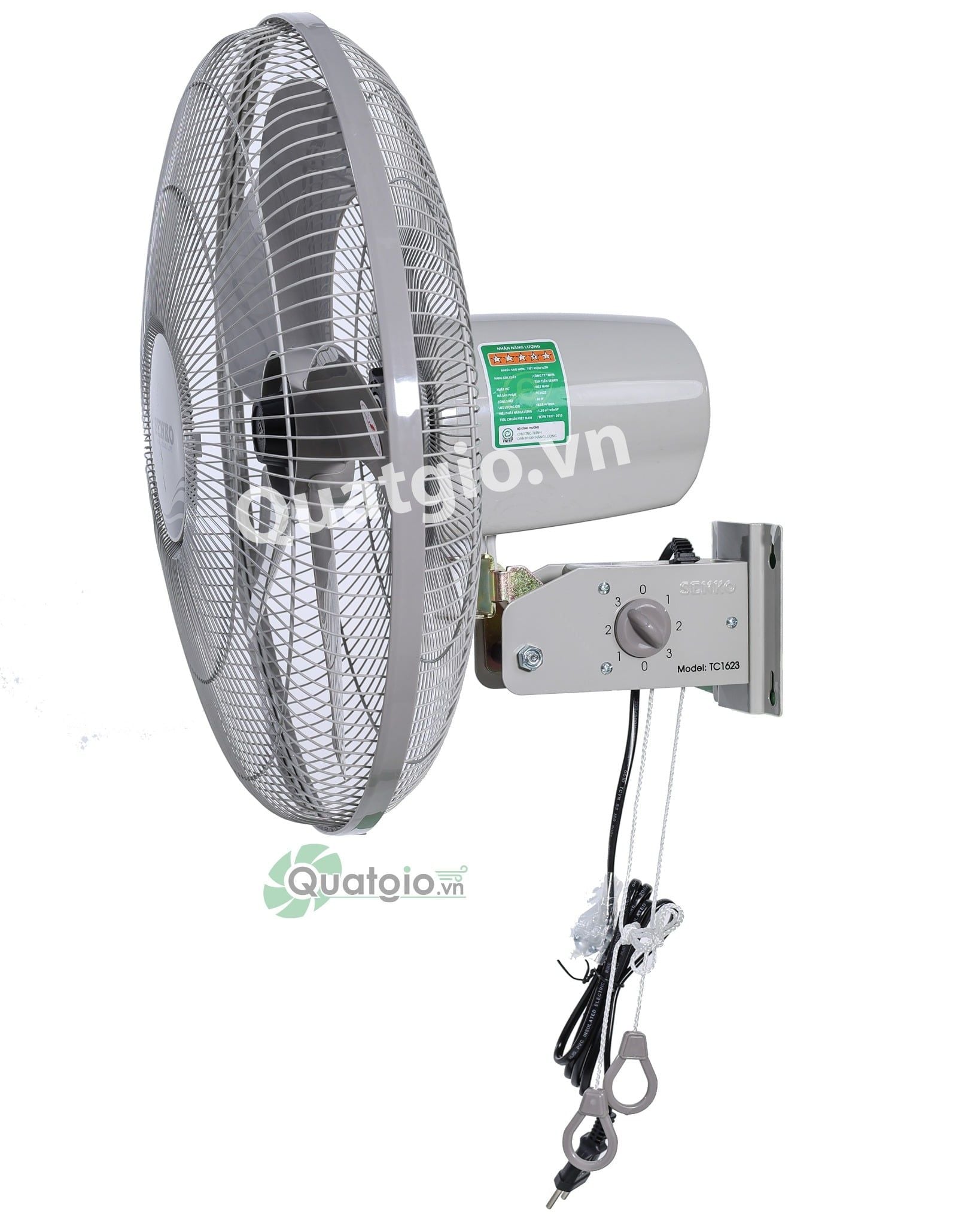 [ New 2026 ] Quạt treo Senko TC1623 - 60W - 2 Dây giật (Đen cam/Kem nâu)