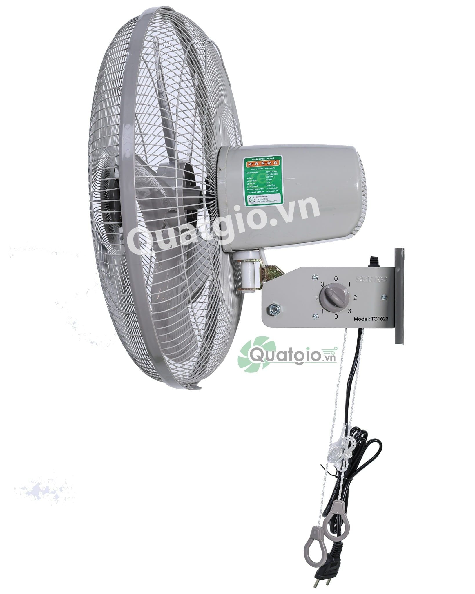 [ New 2026 ] Quạt treo Senko TC1623 - 60W - 2 Dây giật (Đen cam/Kem nâu)