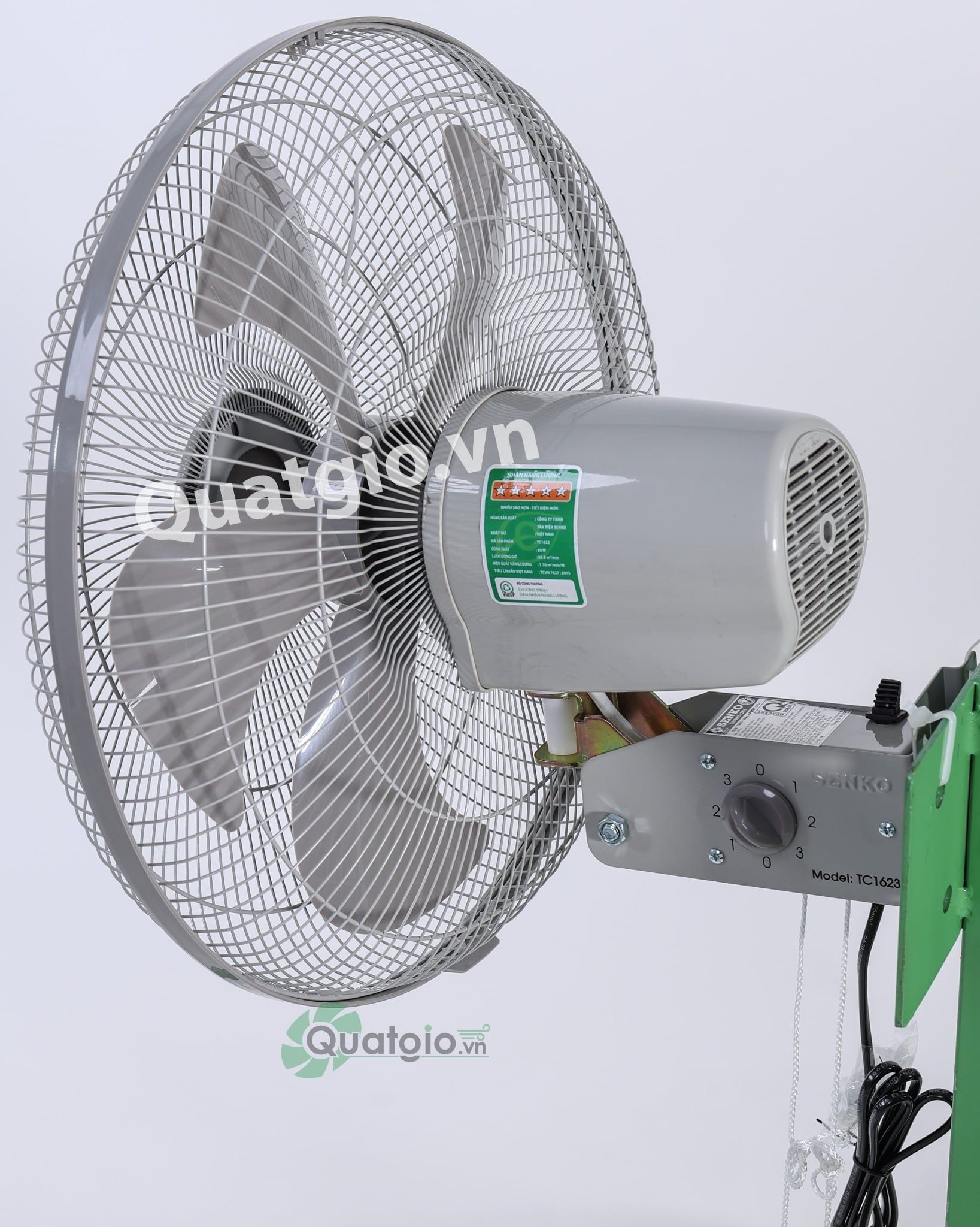 [ New 2026 ] Quạt treo Senko TC1623 - 60W - 2 Dây giật (Đen cam/Kem nâu)