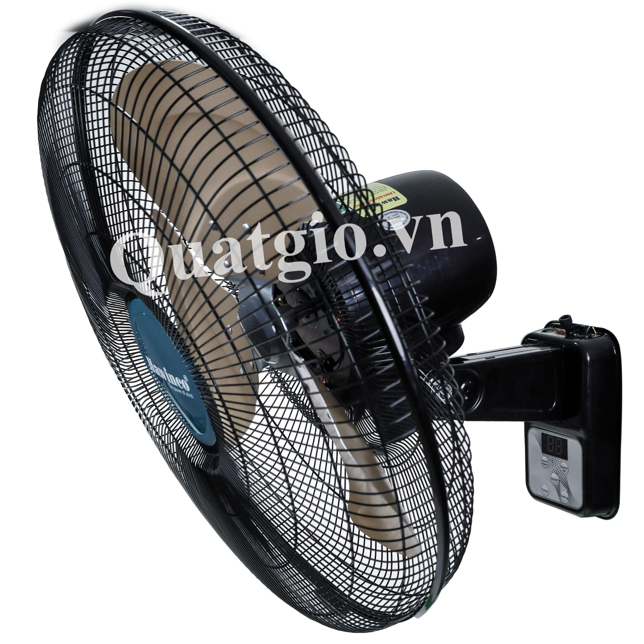 Quạt treo công nghiệp có Remote HW-45DC - 106W ( cánh vàng )