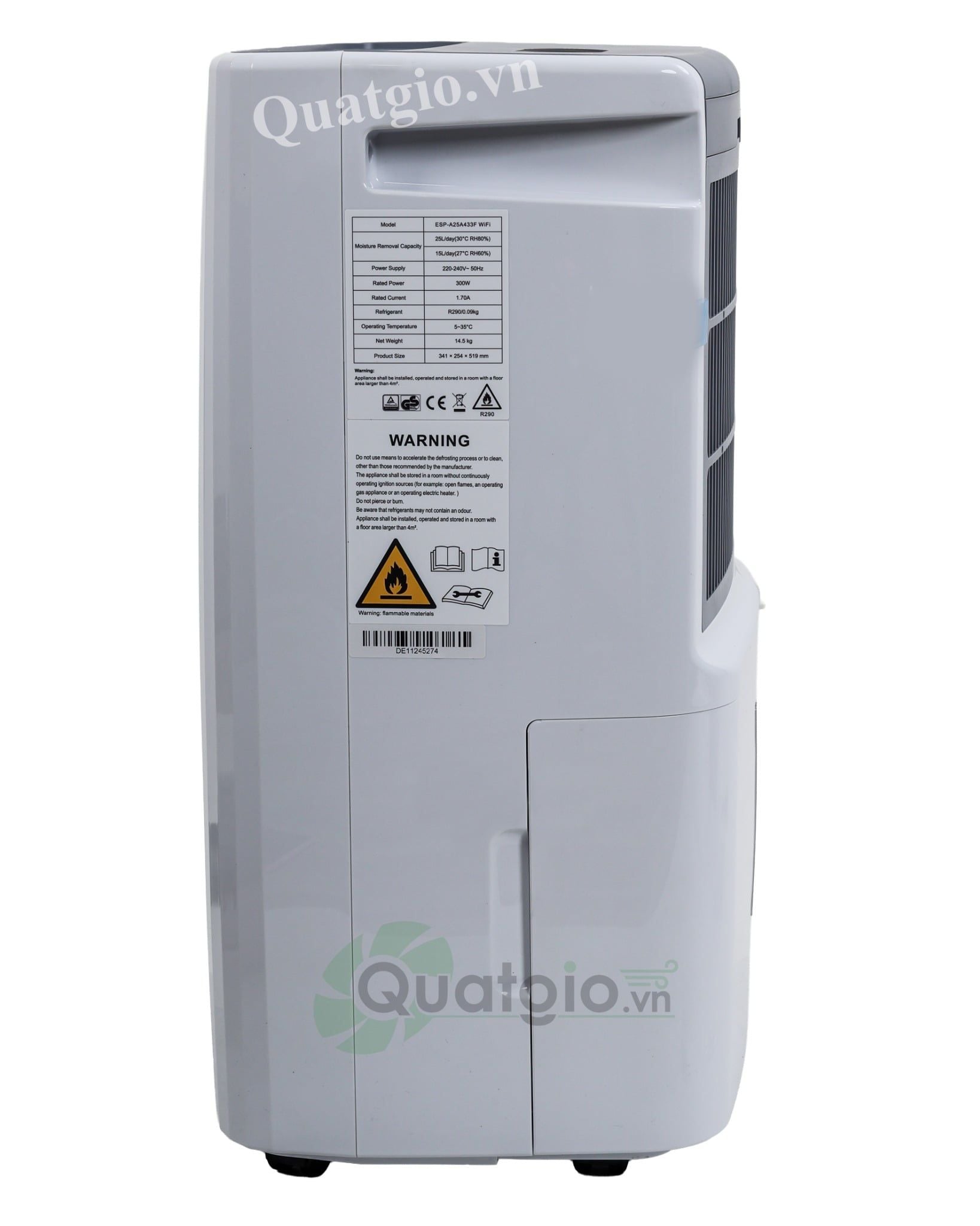 Máy hút ẩm kèm lọc không khí 25 lít Espark ESP-A25A433F