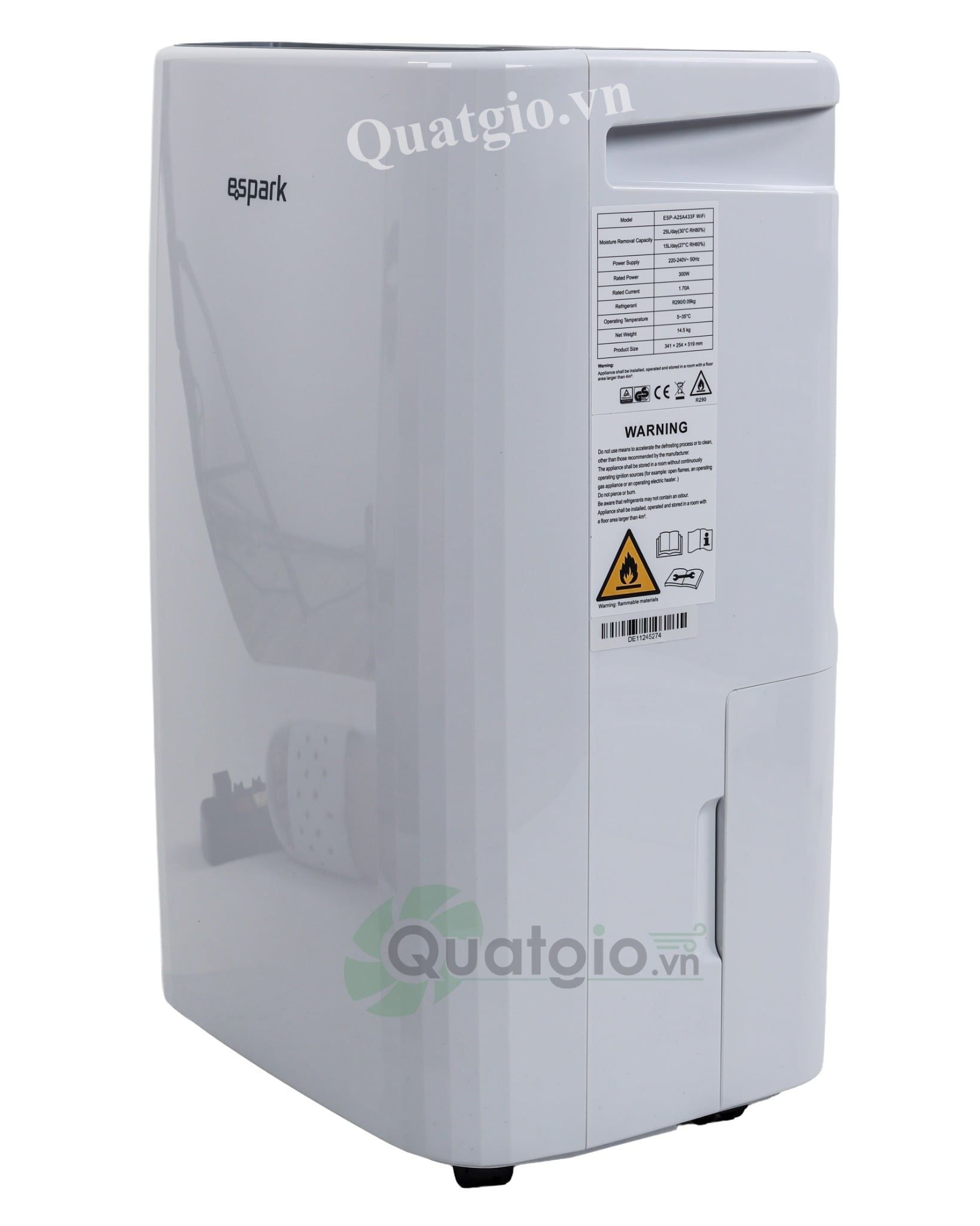 Máy hút ẩm kèm lọc không khí 25 lít Espark ESP-A25A433F