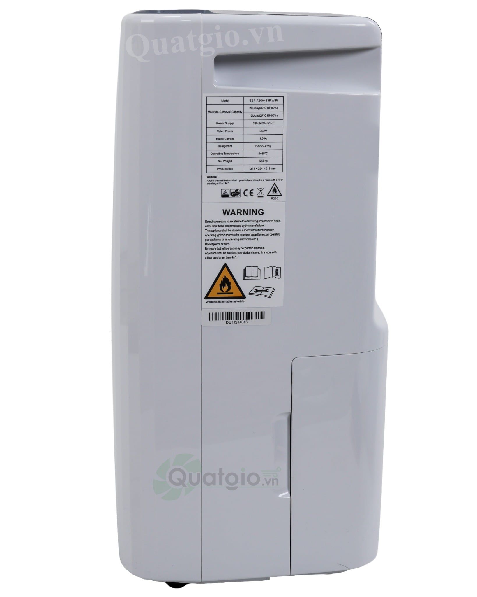 Máy hút ẩm kèm lọc không khí 20 lít Espark ESP-A20A433F