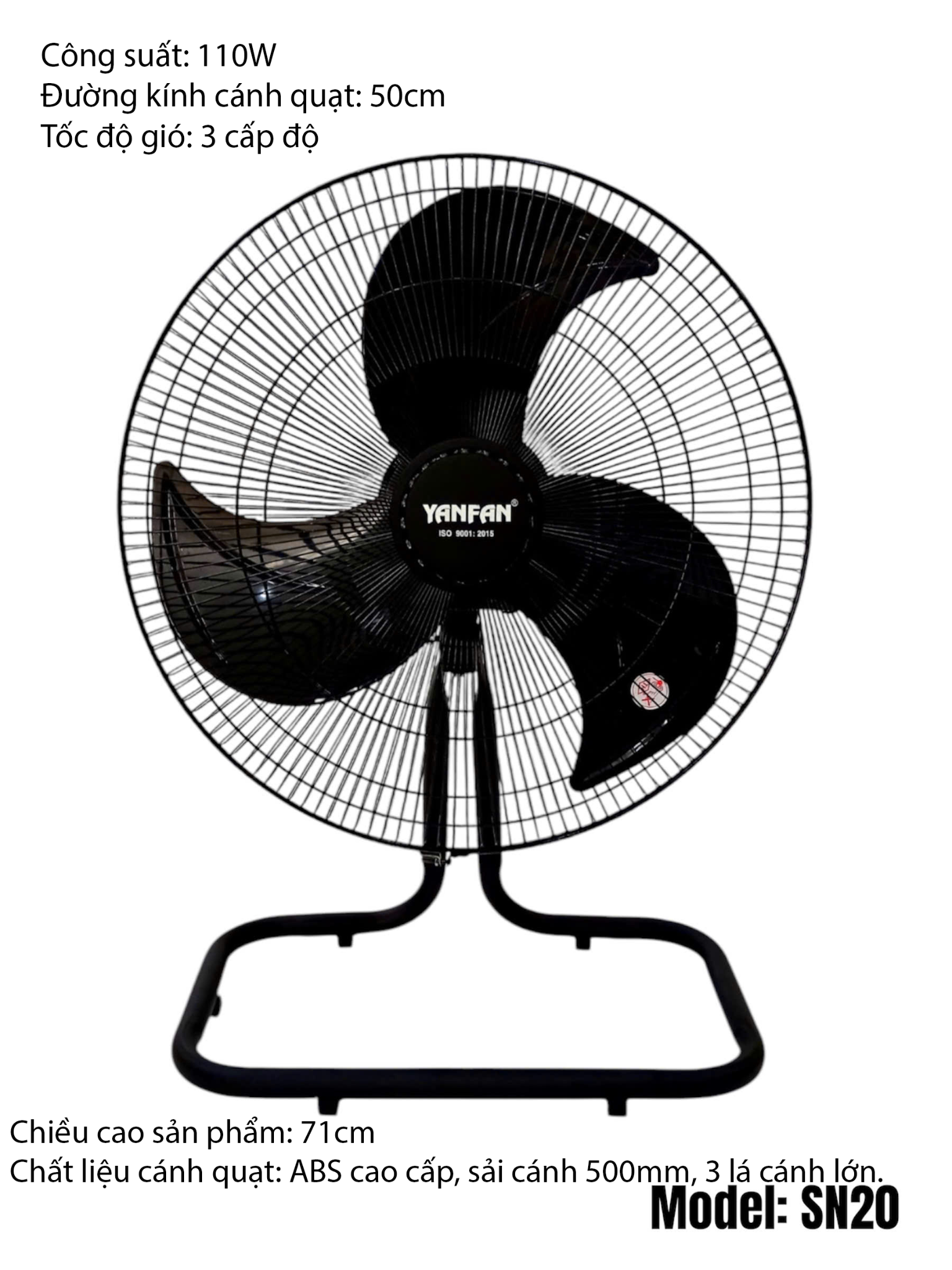 QUẠT SÀN CÔNG NGHIỆP B6 YANFAN SN20 CÔNG SUẤT 110W