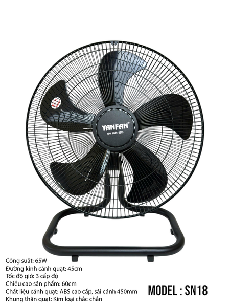 QUẠT SÀN B5 YANFAN SN18 CÔNG SUẤT 65W