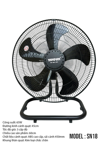 QUẠT SÀN B5 YANFAN SN18 CÔNG SUẤT 65W