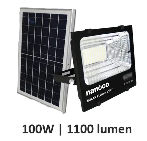 Đèn pha năng lượng mặt trời Nanoco NLFS100625L 100W IP67 (kèm tấm solar 6V25WP)