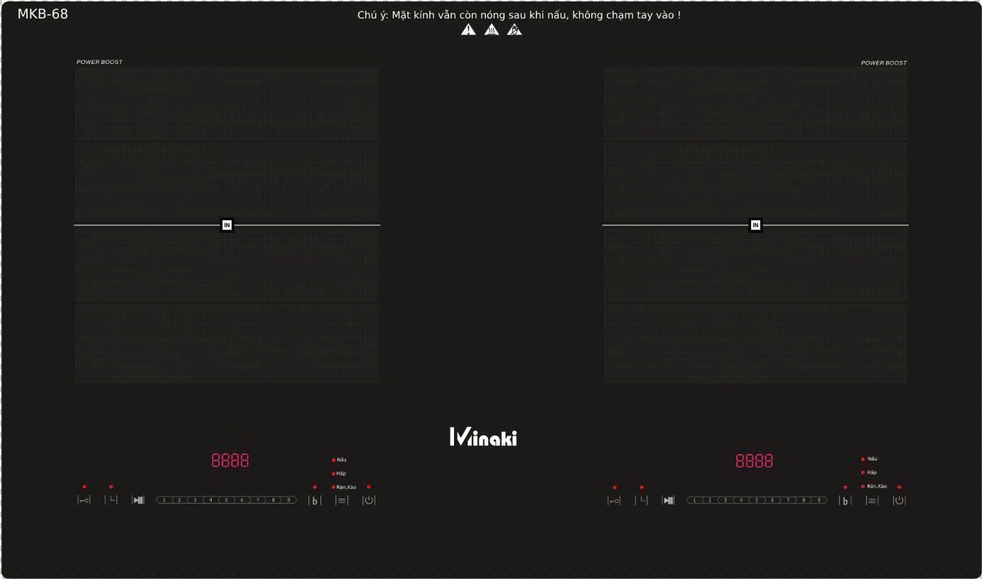 BẾP ĐIỆN TỪ ĐÔI MINAKI MKB-68