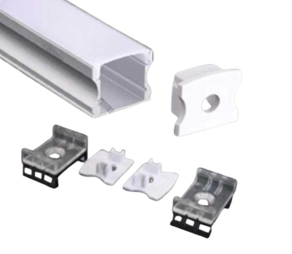 Nẹp nhôm định hình 2 m cho LED dây trong nhà Nanoco (kèm nút bít, nẹp gắn tường, ốc vít)