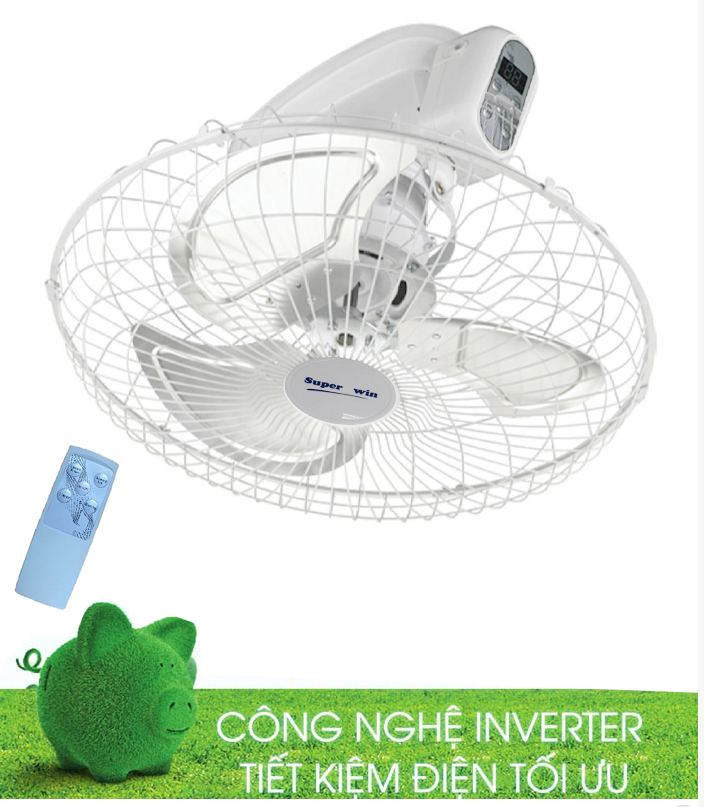 Quạt đảo trần Inverter Super Win QX45-IN / QX50-IN - Remote - Sải cánh 45 - 50cm