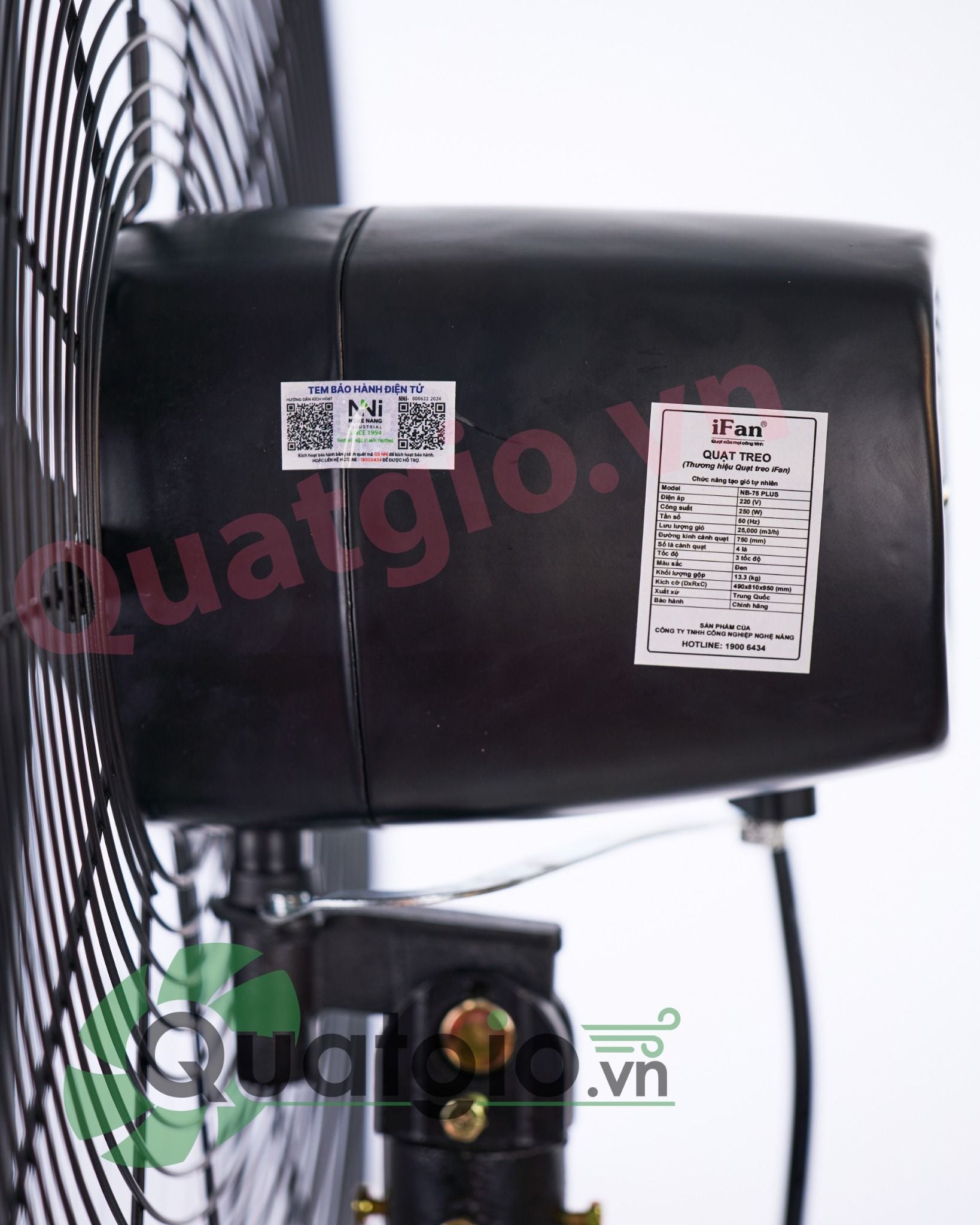 Quạt treo công nghiệp iFan NB-75 PLUS - có Hộp số - 250W