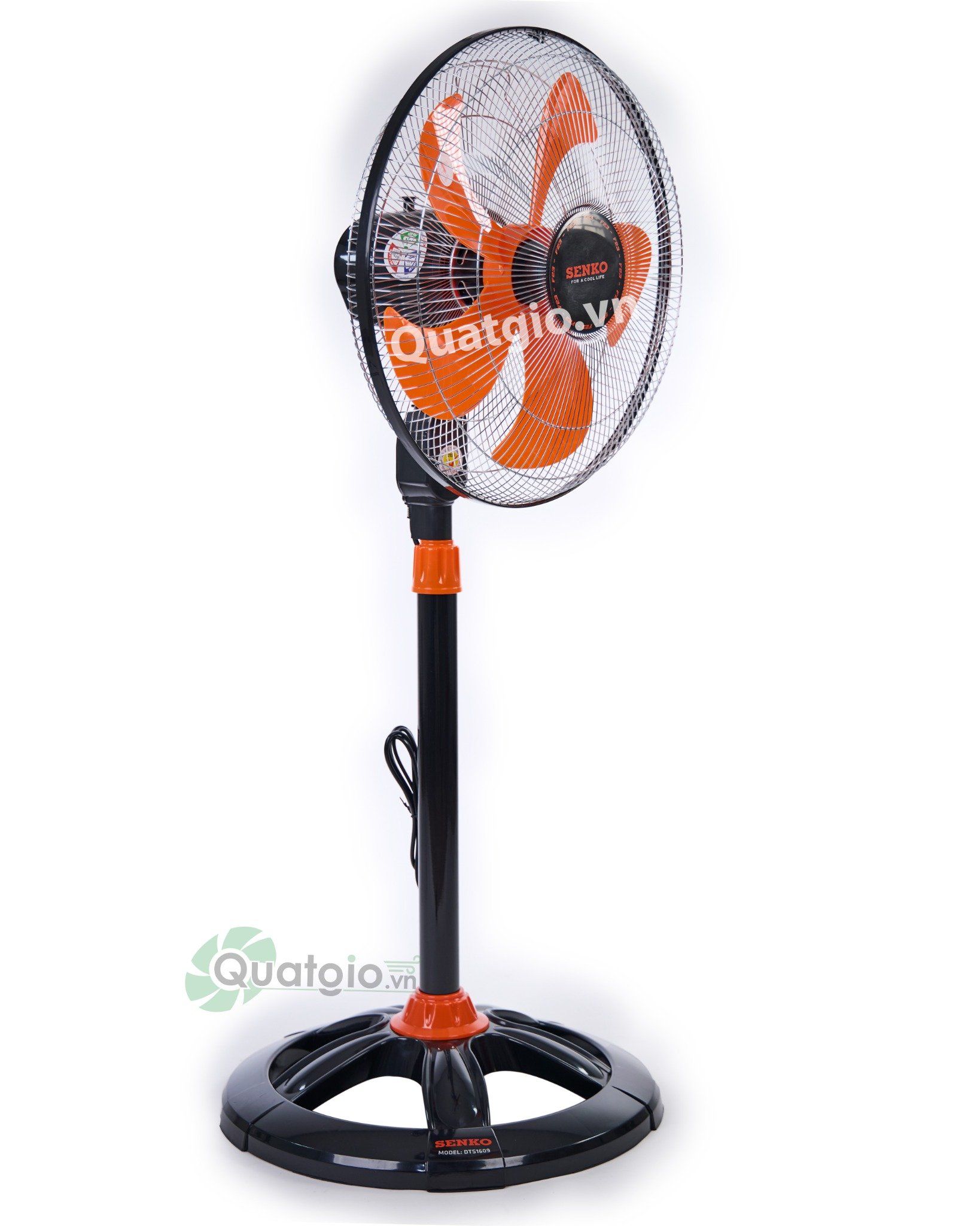 Quạt đứng Senko 5 cánh DTS1609 (60W) (Đen cam & Đen két)