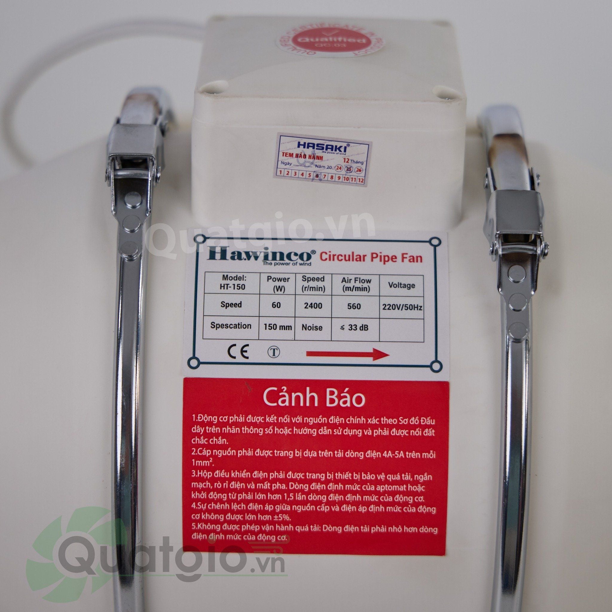 Quạt thông gió nối ống Hawinco HT-100 / HT-150 / HT-200