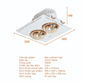 Đèn sưởi phòng tắm âm trần Nanoco NBHR202W 2 bóng 550W (công tắc)