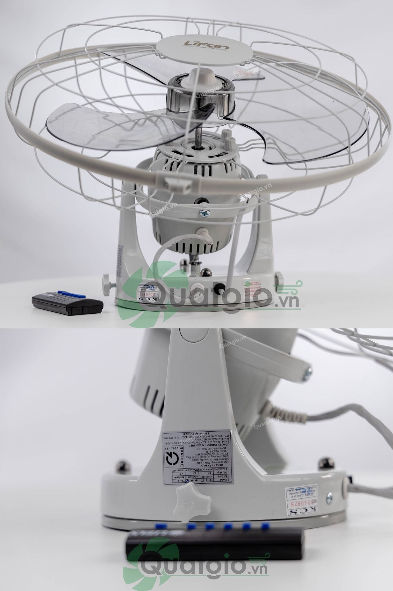 QUẠT TRẦN ĐẢO LIFAN TĐ-16RC (REMOTE) - Sải cánh 40cm- 45W