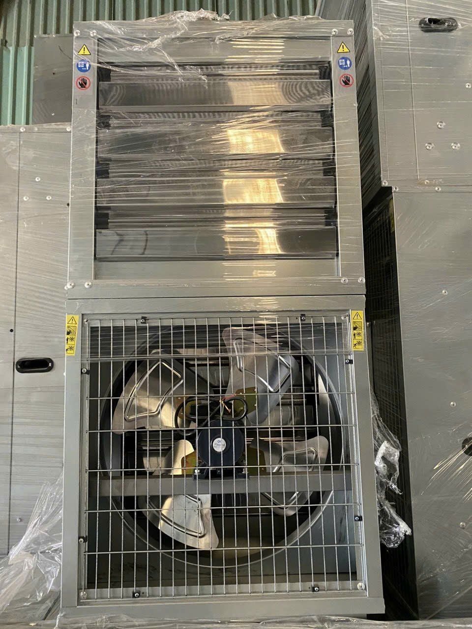 Quạt thông gió Omysu BMF600 (220V/380V) - Vỏ tôn kẽm, cánh inox, chớp inox