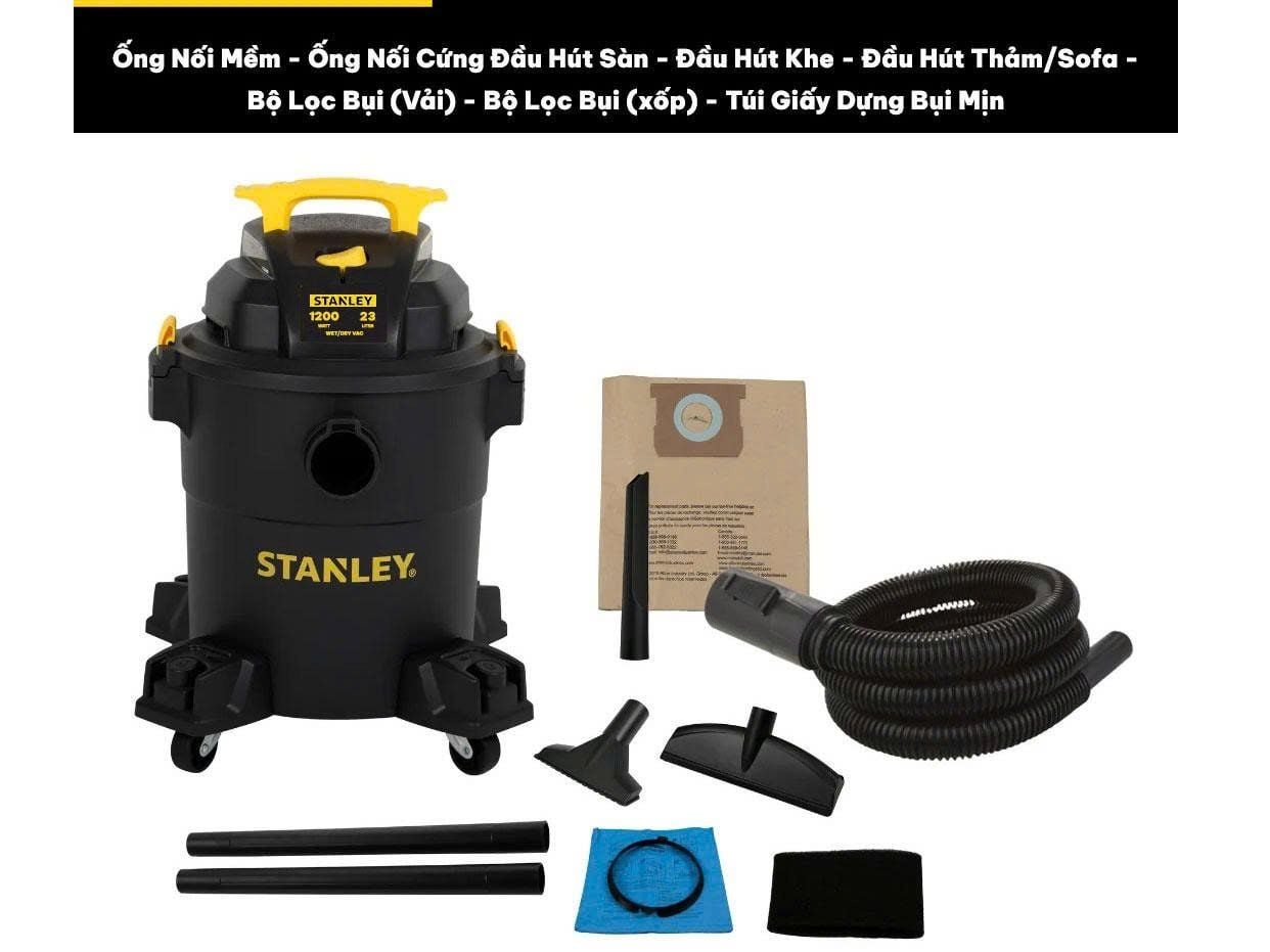 Máy hút bụi công nghiệp 3 chức năng - Khô/Ướt/Thổi - Stanley SL19417P-6AB - 23Lít  - NEW 2025