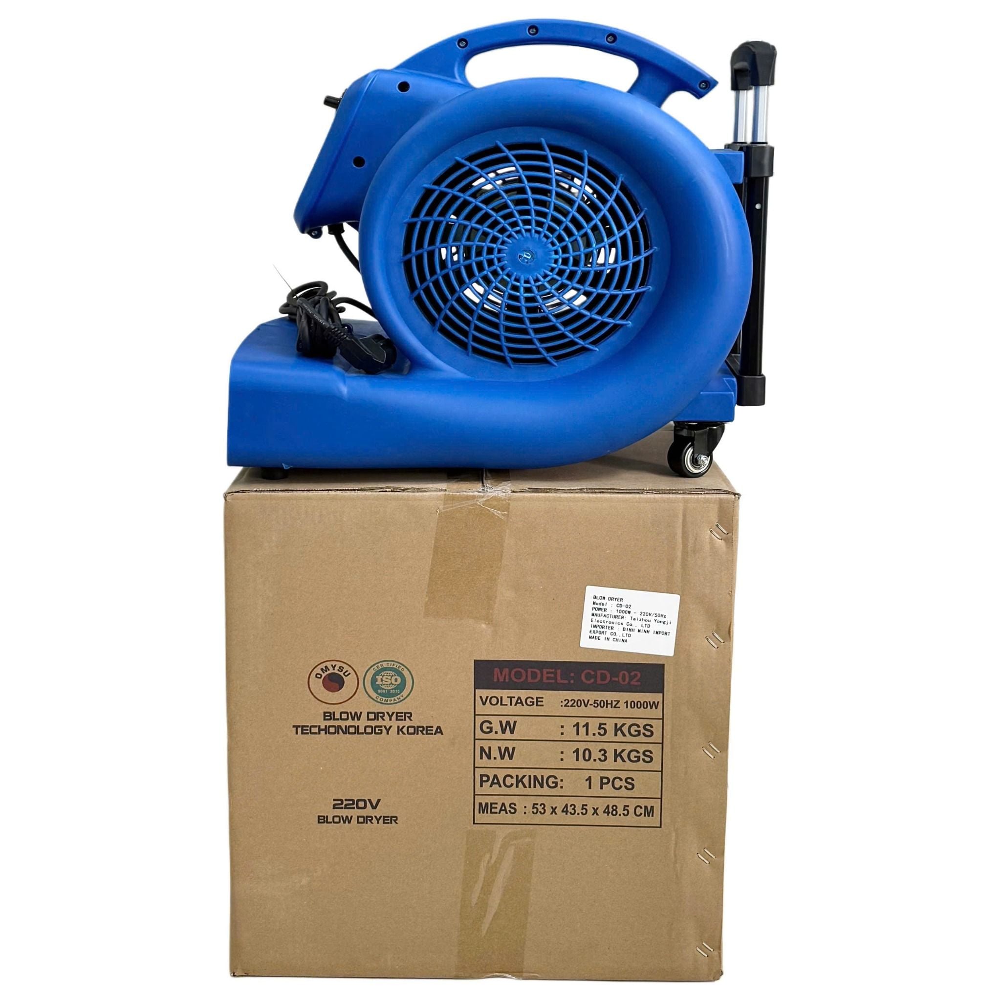 Quạt thổi khô sàn công nghiệp Omysu CD-02 - 1000w