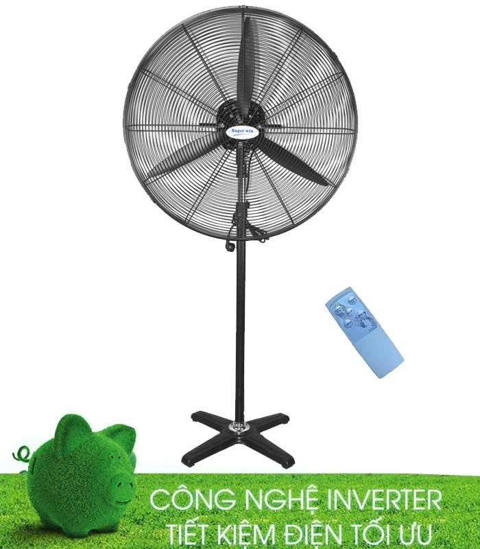 Quạt đứng công nghiêp Inverter Super Win QD65-IN - 185W - Remote - Sải cánh 65cm