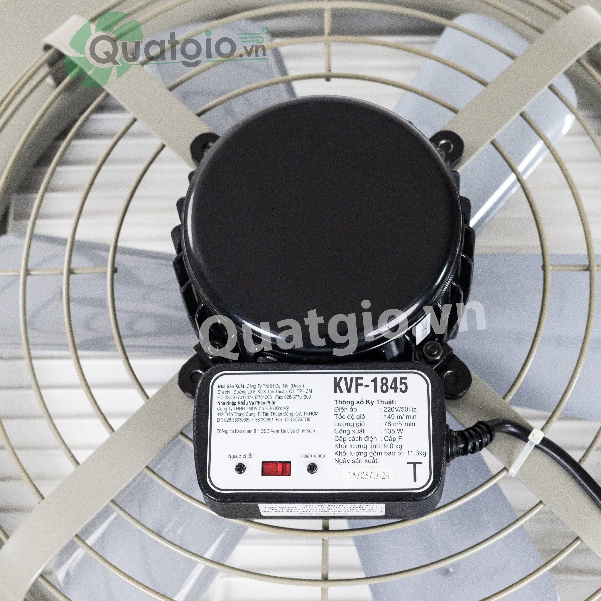Quạt Thông Gió Dasin KVF-1845 - 135W