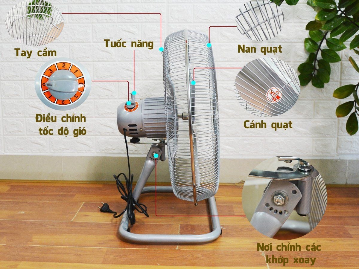 Quạt sàn công nghiệp ChingHai FF9299 - 145W - Nút vặn