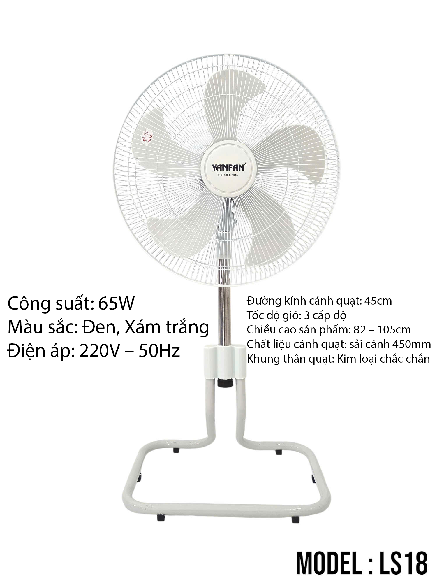 QUẠT SÀN LỬNG B5 YANFAN LS18 CÔNG SUẤT 65W