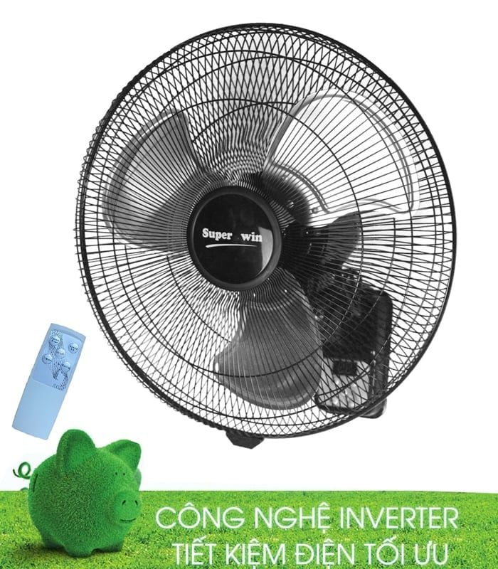 Quạt treo tường Inverter SuperWin QT45-IN / QT50-IN - Remote - Sải cánh 45 - 50cm