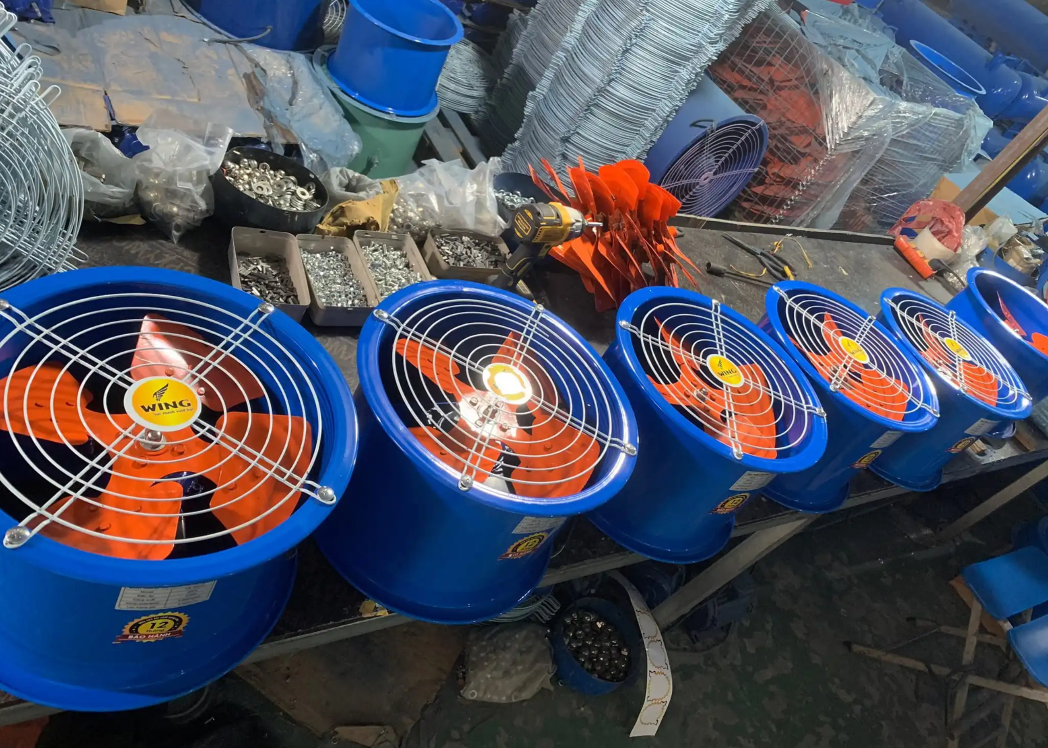 Quạt thông gió công nghiệp hướng trục tròn Wing TM 250-2 / TM 250-4 / TM 300-2 / TM 300-4 / TM 350-2 / TM 350-4 / TM 400-2 / TM 400-4 / TM 500-2 / TM 500-4 / TM600-4 / TM600-4