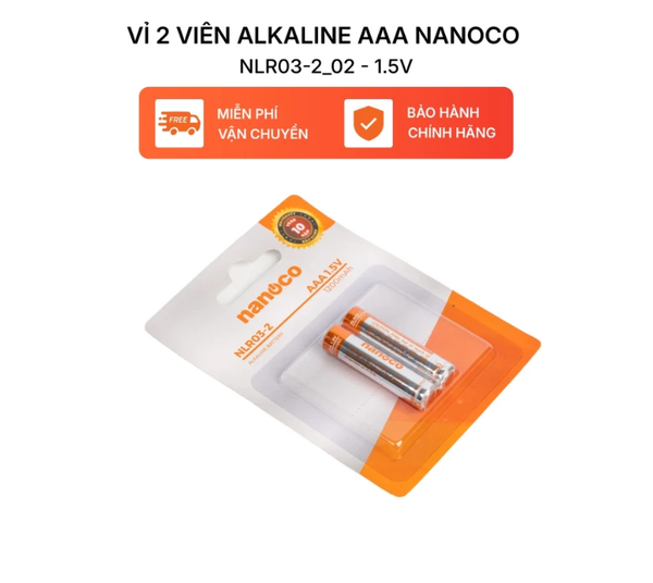 Pin Alkaline AAA Nanoco NLR03 1,5V 1.200mAh (vỉ)