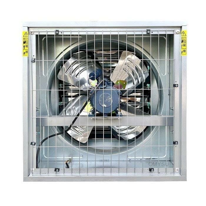 Quạt thông gió công nghiệp Omysu BMF400 - 220V (Vỏ tôn Kẽm, vanh nhựa PA, cánh Inox, chớp Kẽm) - HÀNG GIÁ RẺ
