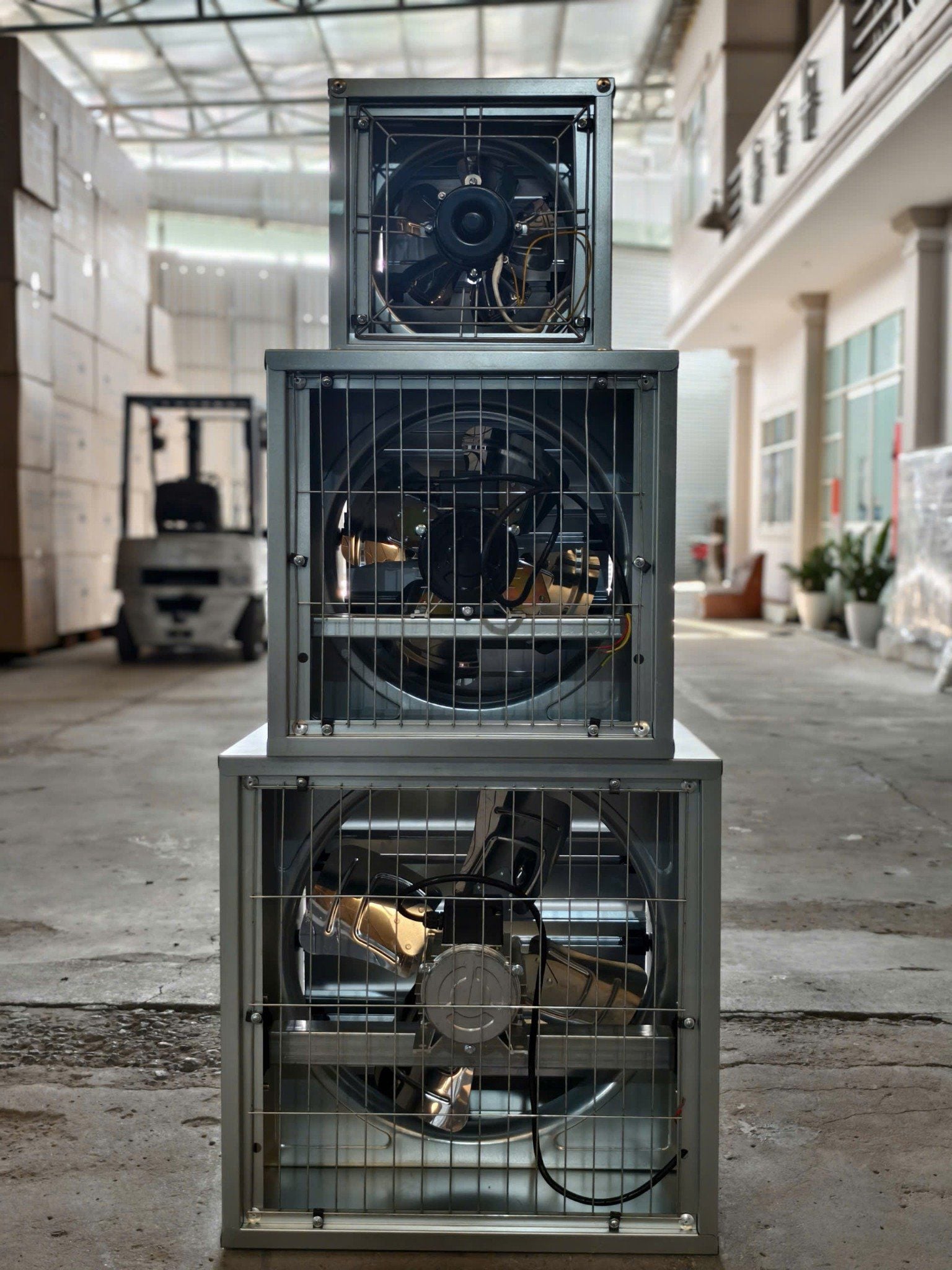 Quạt thông gió công nghiệp Omysu BMF500 - 220V (Vỏ tôn Kẽm, vanh nhựa PA, cánh Inox, chớp Kẽm) - HÀNG GIÁ RẺ