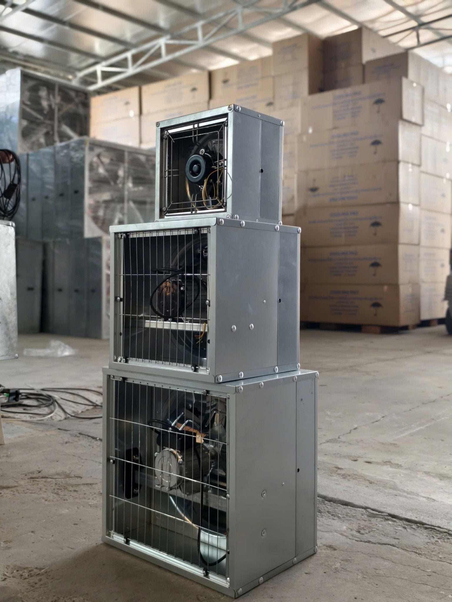 Quạt thông gió công nghiệp Omysu BMF400 - 220V (Vỏ tôn Kẽm, vanh nhựa PA, cánh Inox, chớp Kẽm) - HÀNG GIÁ RẺ