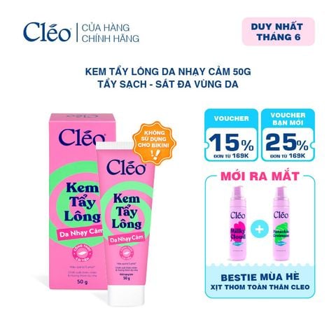  Kem Tẩy Lông Nách, Tay Chân Cleo - Sạch Sát, Không Kích Ứng 50g 