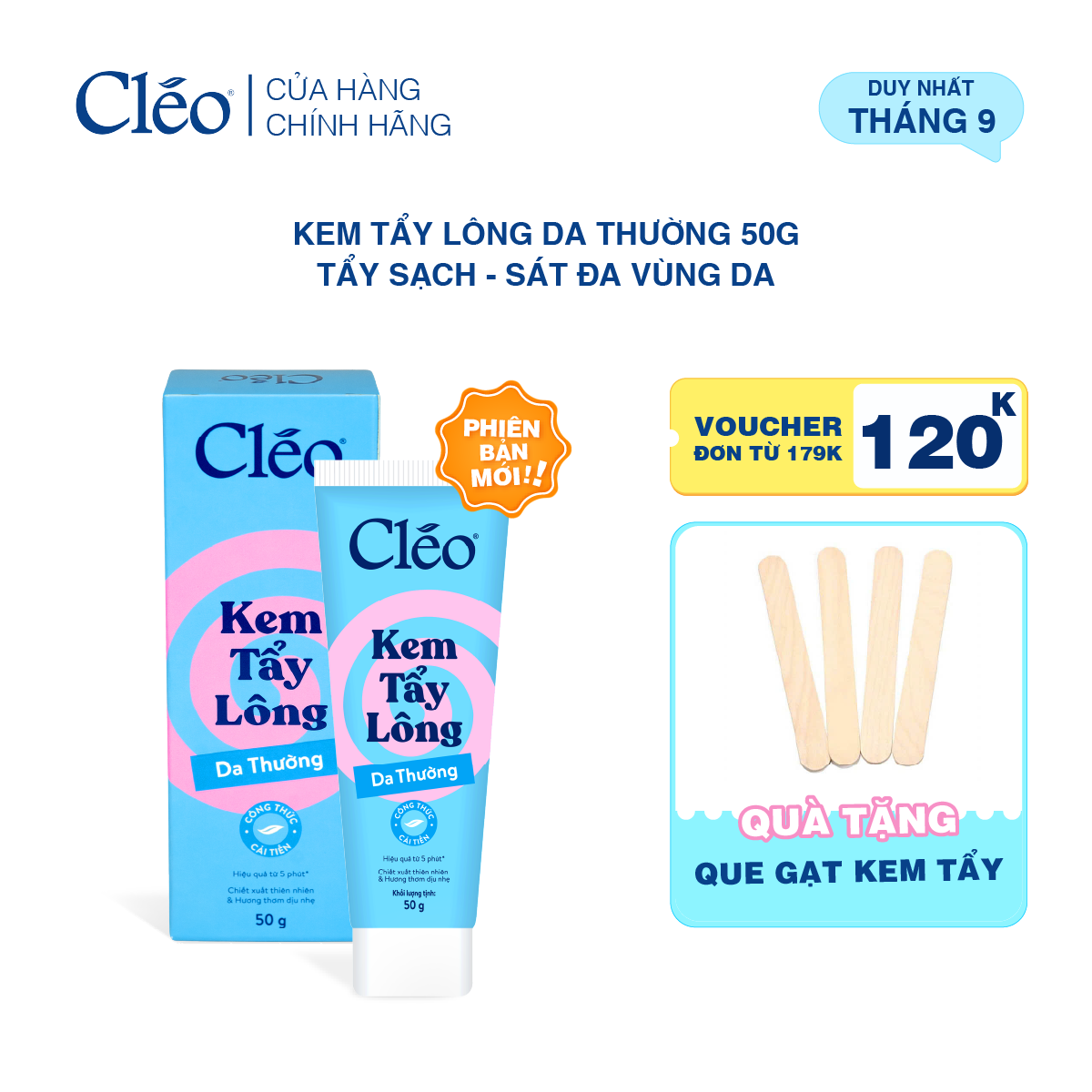  Kem Tẩy Lông Nách, Tay Chân Cleo - Sạch Sát, Không Kích Ứng 50g 