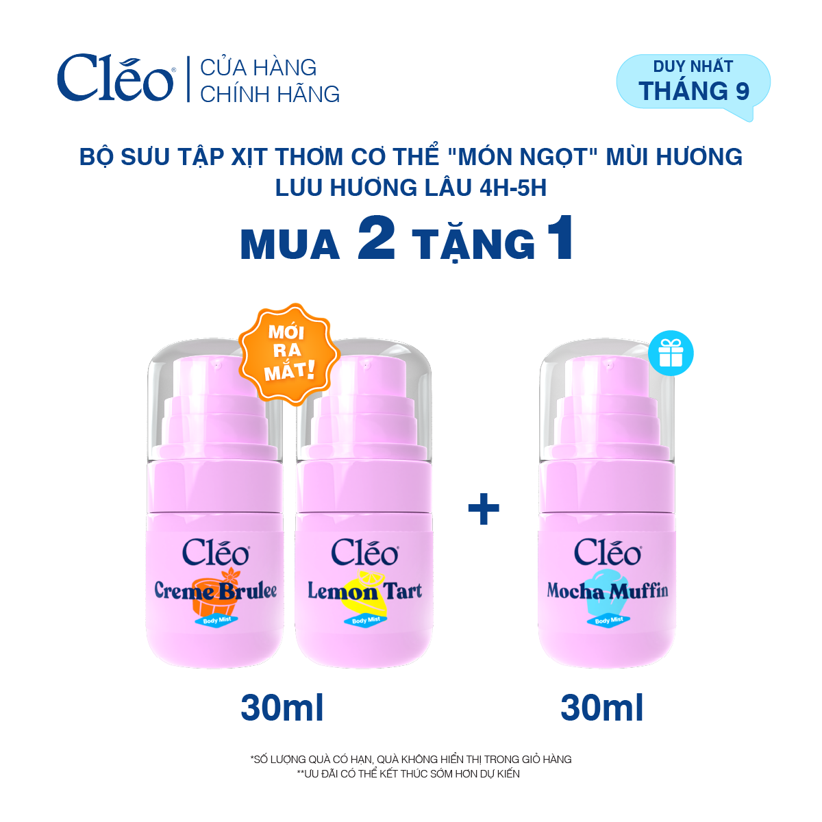  Combo 2 Xịt Thơm Toàn Thân Body Mist Cleo 30ml 