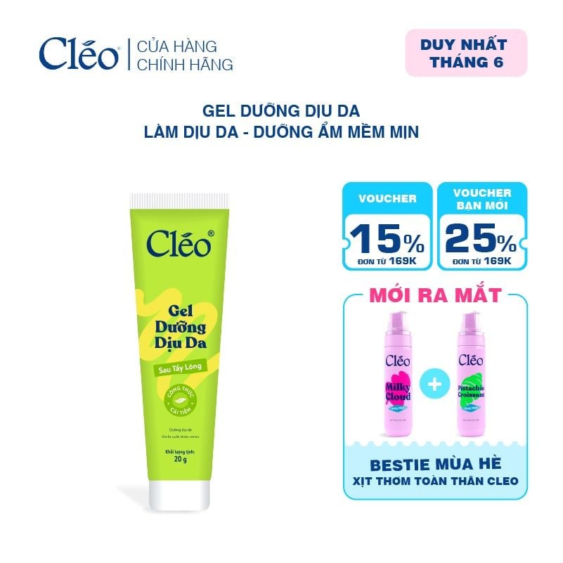  Gel Dưỡng Sau Tẩy Lông Cleo Soothing Gel 20g 