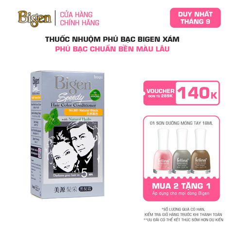  Thuốc Nhuộm Tóc Phủ Bạc Tại Nhà Bigen Xám - Phủ Bạc Thảo Dược, Dưỡng Tóc Mềm Mượt 80ml 