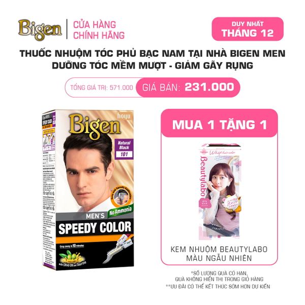 Thuốc Nhuộm Tóc Phủ Bạc Nam Tại Nhà Bigen Men - Phủ Bạc Thảo Dược, Dưỡng Tóc Mềm Mượt 80ml
