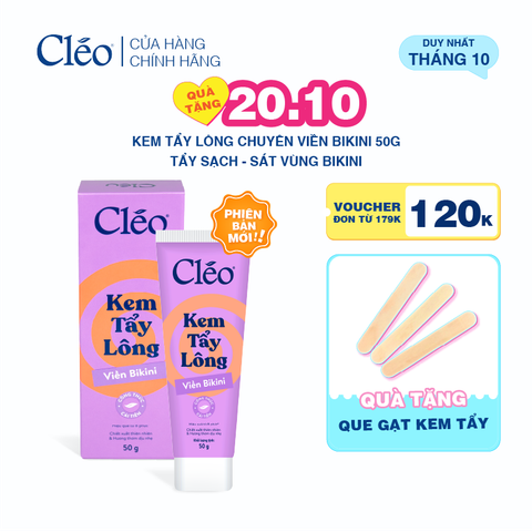  Kem Tẩy Lông Viền Bikini Cleo - Sạch Sát, Không Kích Ứng 50g 