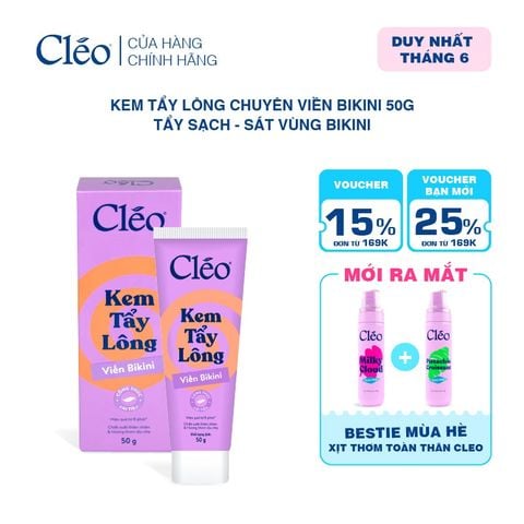  Kem Tẩy Lông Viền Bikini Cleo - Sạch Sát, Không Kích Ứng 50g 