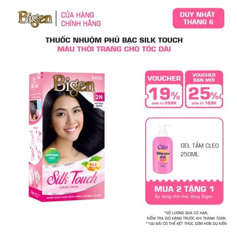  Thuốc Nhuộm Tóc Phủ Bạc Tại Nhà Bigen Silk Touch - Phủ Bạc Thảo Dược, Màu Thời Trang, Dưỡng Tóc Mềm Mượt 135ml 