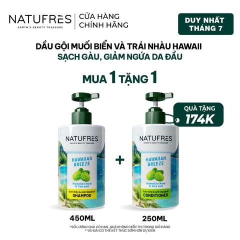  Dầu Gội Natufres Hawaiian Breeze Muối Biển & Trái Nhàu Hawaii 