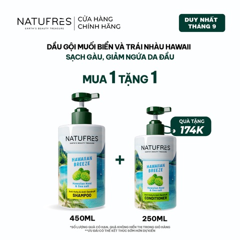  Dầu Gội Natufres Hawaiian Breeze Muối Biển & Trái Nhàu Hawaii 
