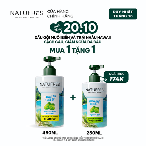  Dầu Gội Natufres Hawaiian Breeze Muối Biển & Trái Nhàu Hawaii 