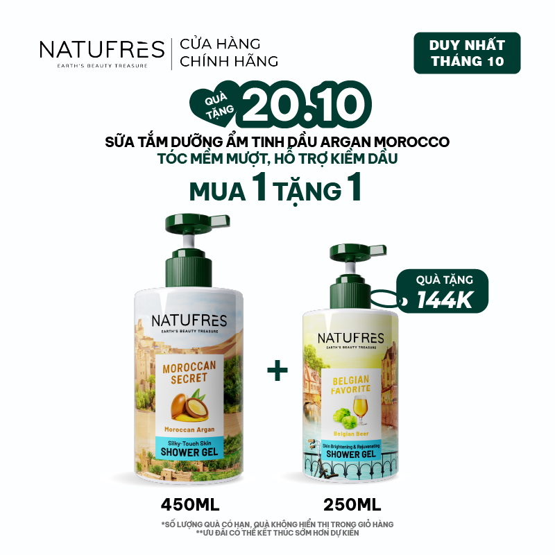  Sữa Tắm Natufres Moroccan Secret Tinh Dầu Argan Morocco 