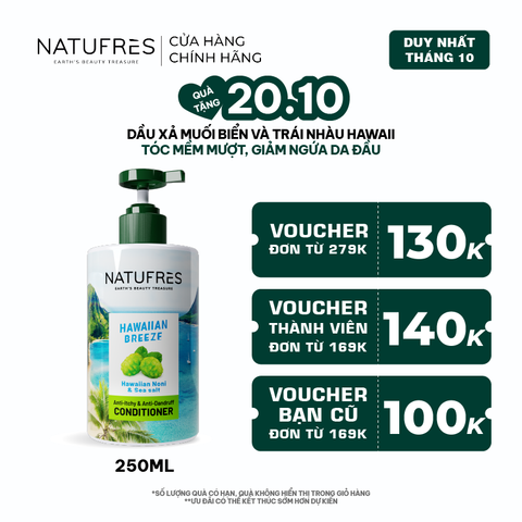  Dầu Xả Natufres Hawaiian Breeze Muối Biển & Trái Nhàu Hawaii 