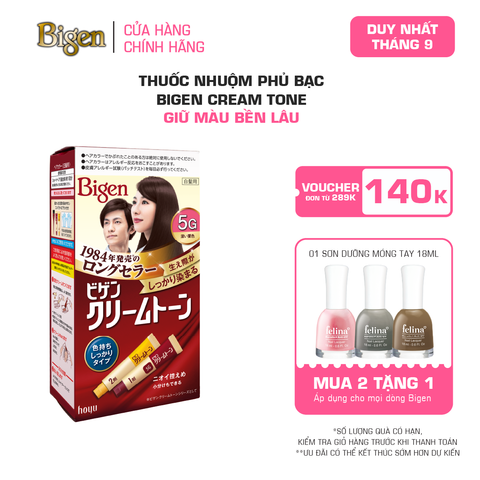  Thuốc Nhuộm Tóc Phủ Bạc Tại Nhà Bigen Cream Tone - Phủ Bạc Nội Địa Nhật Giữ Màu Bền Lâu 80ml 