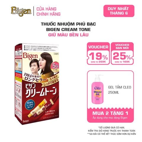  Thuốc Nhuộm Tóc Phủ Bạc Tại Nhà Bigen Cream Tone - Phủ Bạc Nội Địa Nhật Giữ Màu Bền Lâu 80ml 
