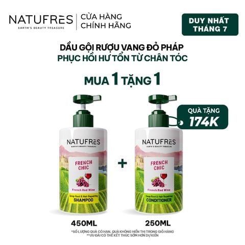  Dầu Gội Natufres French Chic Rượu Vang Đỏ Bordeaux 